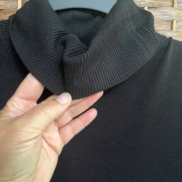 NWT By &By Womens Long Sleeve Black Pleather skirt dress Size M - Picture 6 of 9